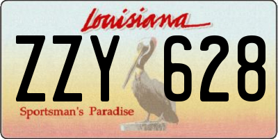 LA license plate ZZY628