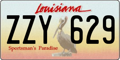 LA license plate ZZY629