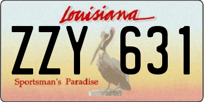 LA license plate ZZY631