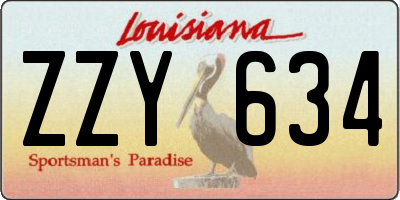 LA license plate ZZY634