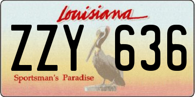 LA license plate ZZY636