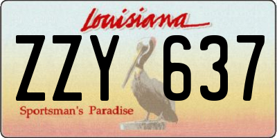 LA license plate ZZY637