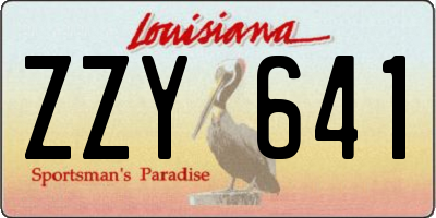 LA license plate ZZY641