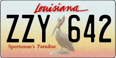 LA license plate ZZY642