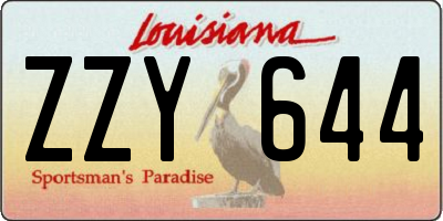 LA license plate ZZY644