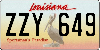 LA license plate ZZY649