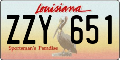 LA license plate ZZY651