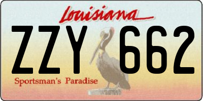 LA license plate ZZY662
