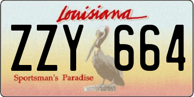 LA license plate ZZY664