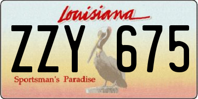 LA license plate ZZY675