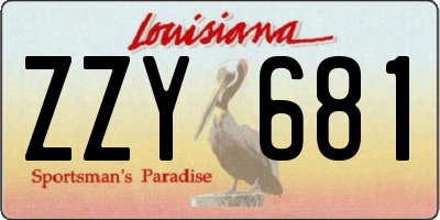 LA license plate ZZY681