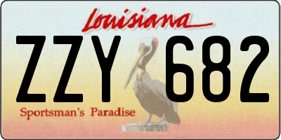 LA license plate ZZY682