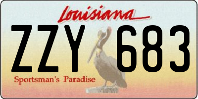 LA license plate ZZY683