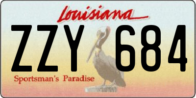 LA license plate ZZY684