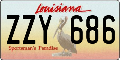 LA license plate ZZY686