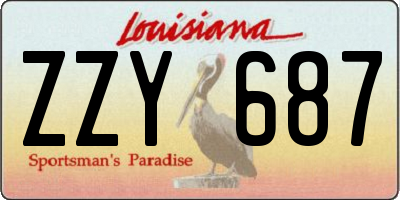 LA license plate ZZY687