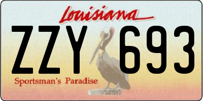 LA license plate ZZY693