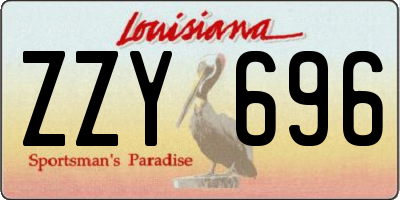 LA license plate ZZY696