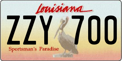 LA license plate ZZY700