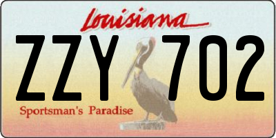 LA license plate ZZY702