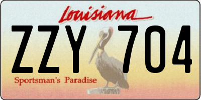 LA license plate ZZY704