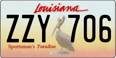 LA license plate ZZY706