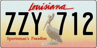 LA license plate ZZY712