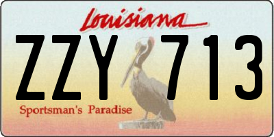 LA license plate ZZY713