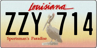 LA license plate ZZY714