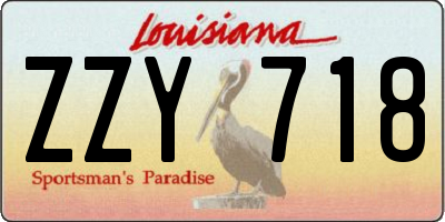LA license plate ZZY718