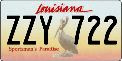 LA license plate ZZY722