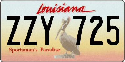 LA license plate ZZY725