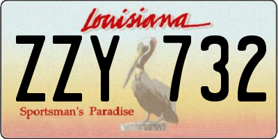 LA license plate ZZY732