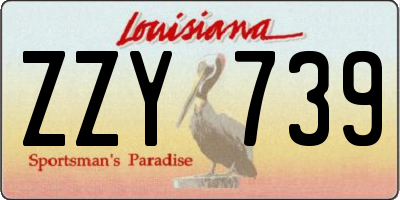 LA license plate ZZY739