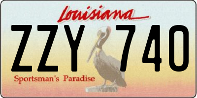LA license plate ZZY740