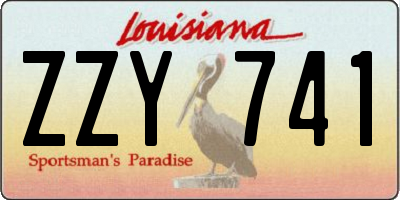 LA license plate ZZY741