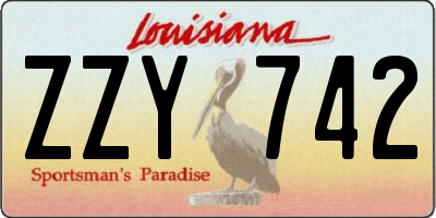 LA license plate ZZY742