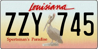 LA license plate ZZY745
