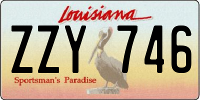 LA license plate ZZY746
