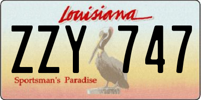 LA license plate ZZY747