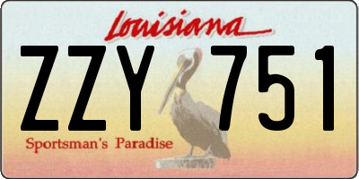 LA license plate ZZY751