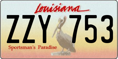 LA license plate ZZY753