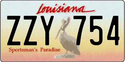 LA license plate ZZY754