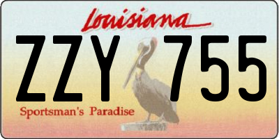 LA license plate ZZY755