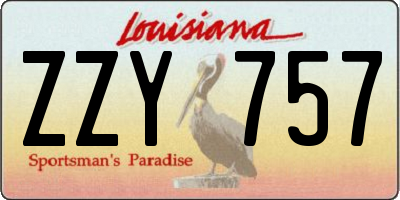 LA license plate ZZY757