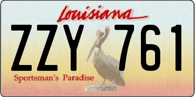 LA license plate ZZY761