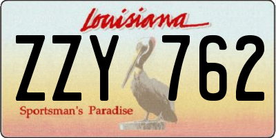 LA license plate ZZY762