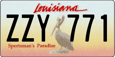 LA license plate ZZY771