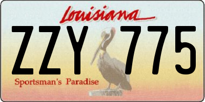 LA license plate ZZY775