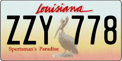 LA license plate ZZY778